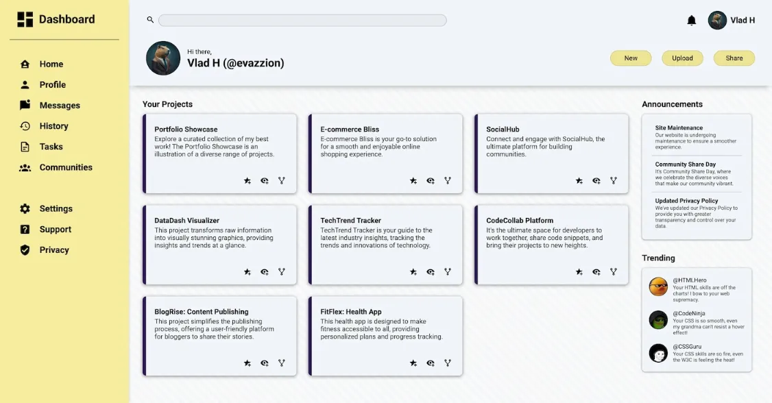Screenshot of the Admin Dashboard