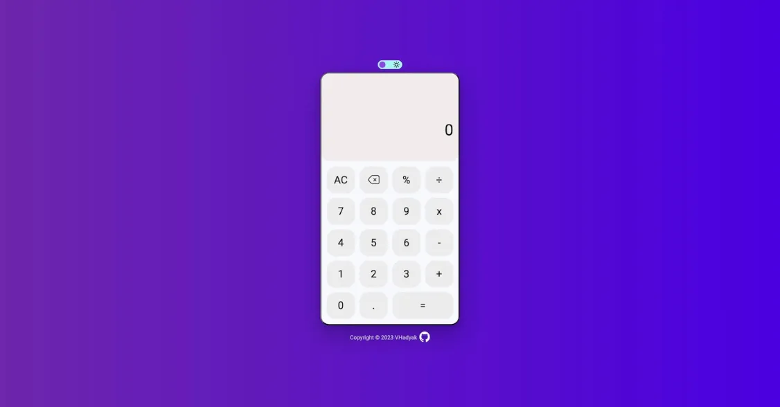 Screenshot of the Calculator app