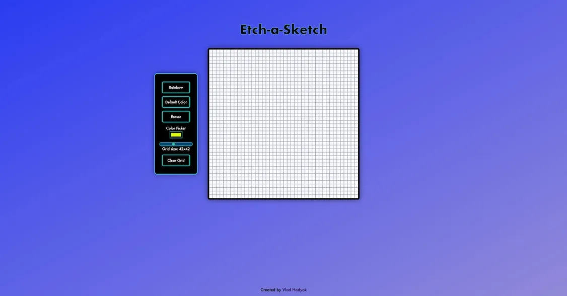 Screenshot of the Etch-a-Sketch