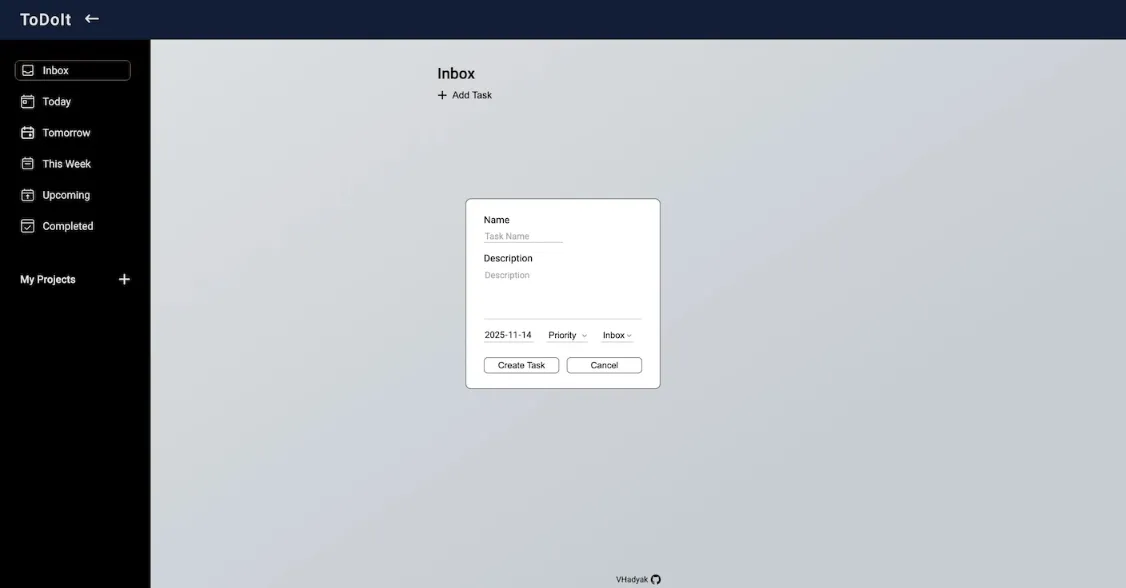 Screenshot of the To-Do List app